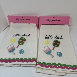 Pickleball Kitchen Towel Set of 2 Simply Southern 27x18 inches Cotton Lets‎ Dink